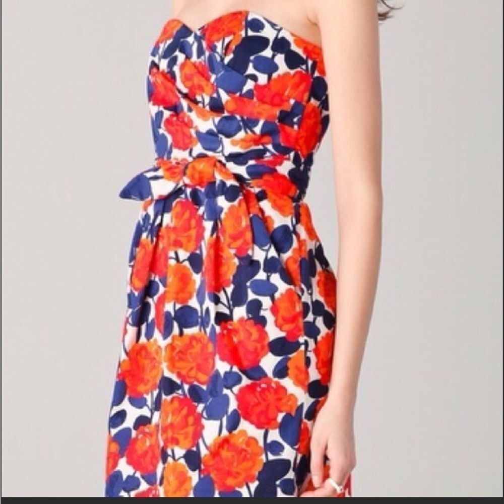 NWT shoshanna orange navy Sylvie Tunisia dress 6